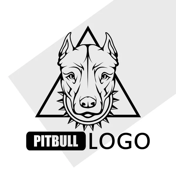 Pitbull dog logo — Stock Vector