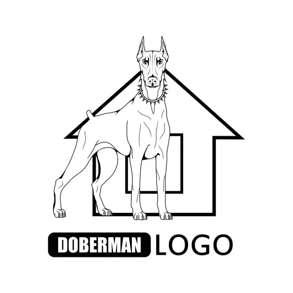 Logo chien Doberman — Image vectorielle