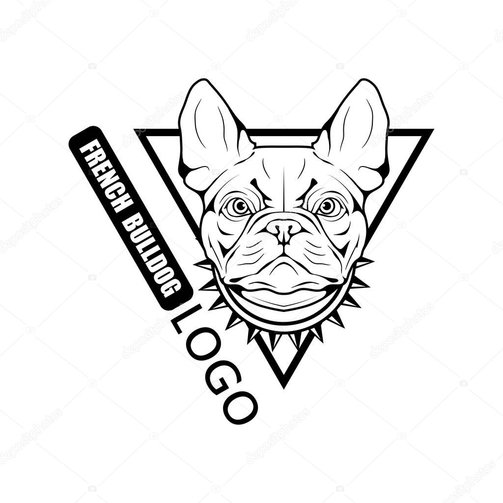 French bulldog logo, vector illustration