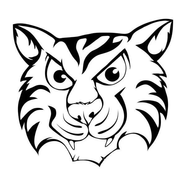 Netter Zeichentricktiger Brüllender Benzal Tiger Exotische Tiger Gesicht Vektor Illustration — Stockvektor