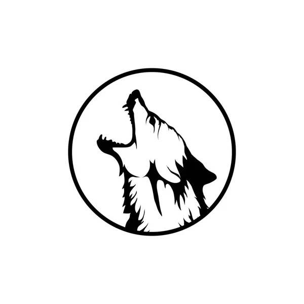 Kinesiska Wolf Wolf Head Logotyp Vektorillustration — Stock vektor