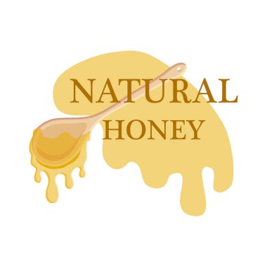 Düz doğrusal uzun Gölge Rengi simgesini doğal bal yazı ile kaşık 