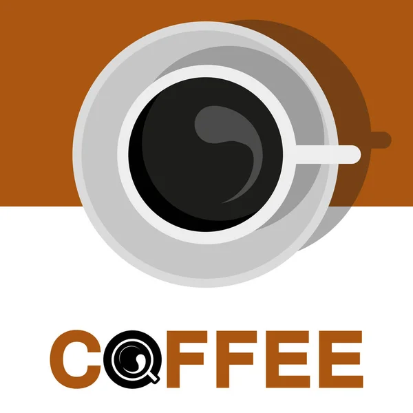Lapos Lineáris Hosszú Árnyék Szín Ikon Csésze Kávé Csésze Kávé — Stock Vector