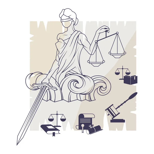 Justiça Logotipo Vetor Ilustração — Vetor de Stock