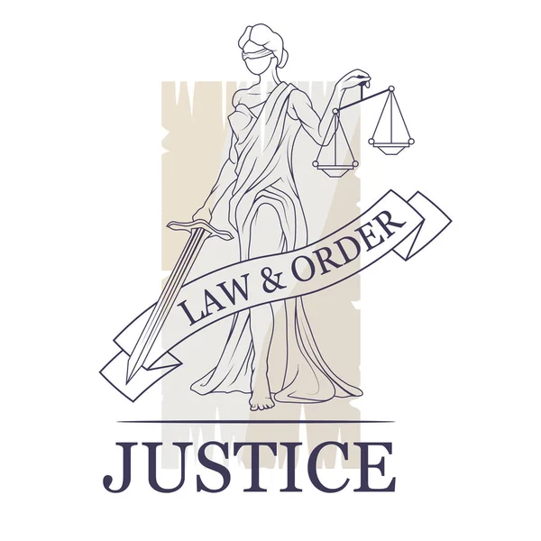 Justicia Logo Vector Ilustración — Vector de stock