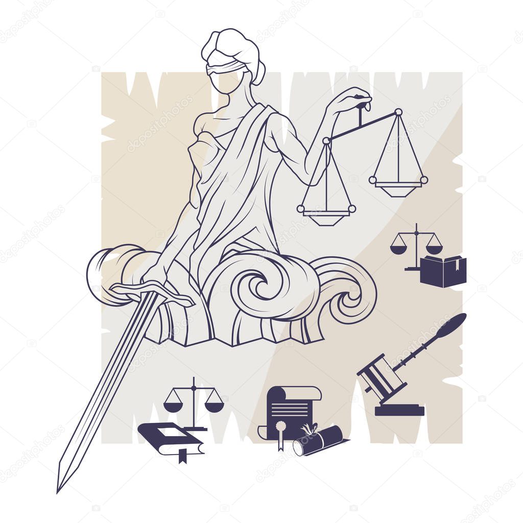 justice logo vector illustration 