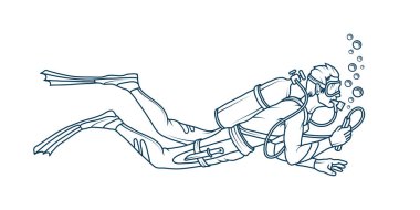 Dalgıç simge vektör çizim 