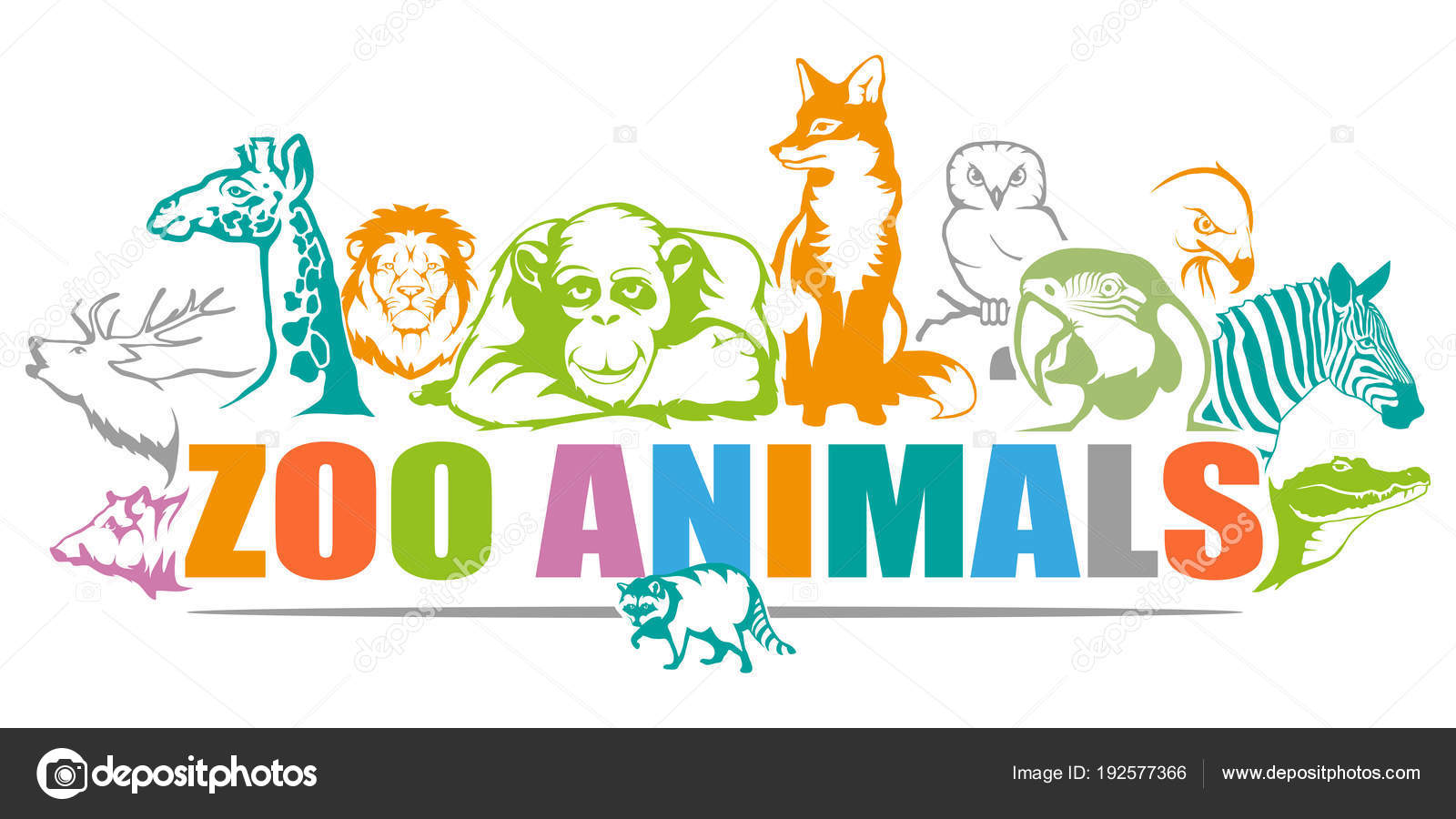 Download Zoo Concept Zoo Animals — Stock Vector © korniakovstock ...