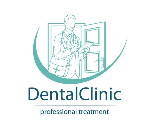 Stomatology Diş Kliniği Logo Doktor Logo Tıbbi Kavramı Diş Kavramı — Stok Vektör