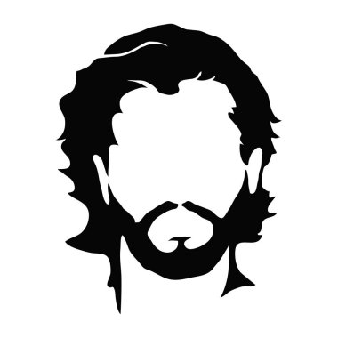 Beyaz arka plan üzerinde vektör illüstrasyon izole erkek siluet