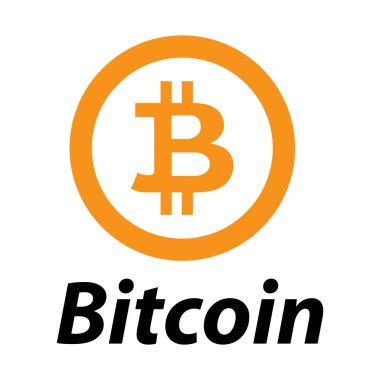 Bitcoin logo. Kripto para birimi. Bilgisayar para. Vektör grafik tasarım