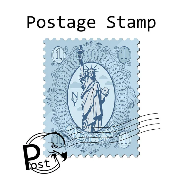 Postage Stamp White Background Vector Illustration — Stock Vector