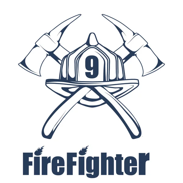 Firefighting Logo Fire Department Label Vector Graphics Design — Stock Vector
