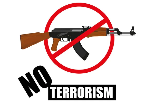 Arme Arrêtez Terrorisme Concept Terrorisme Graphiques Vectoriels Concevoir — Image vectorielle