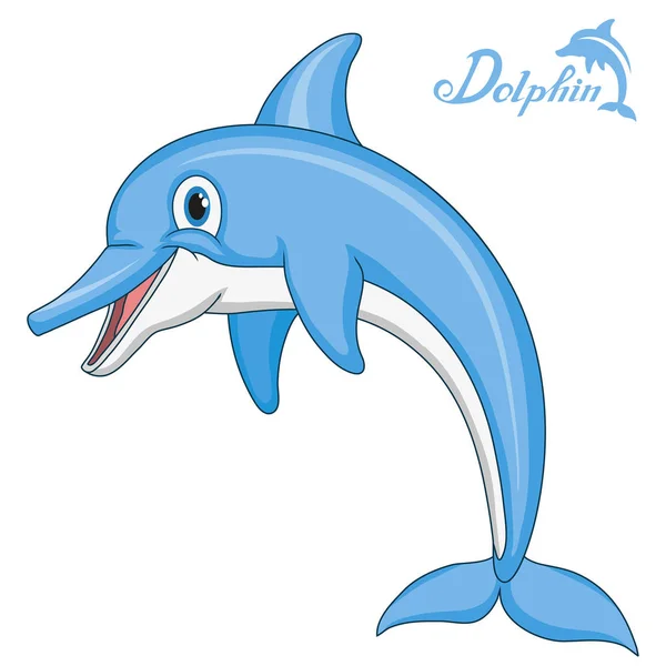 Delfin Delfin Rajzfilm Tengeri Állat Vektor Grafikus Design — Stock Vector