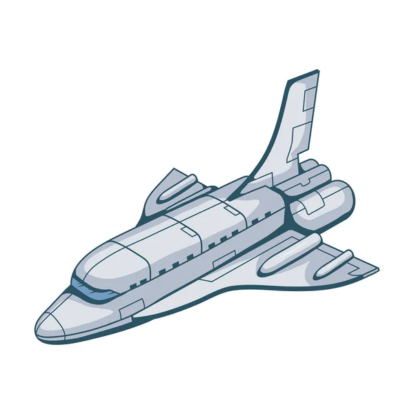 Space Shuttle Ręcznie Rysowane Statek Kosmiczny Kosmiczna Podróż Przez Galaktykę — Wektor stockowy