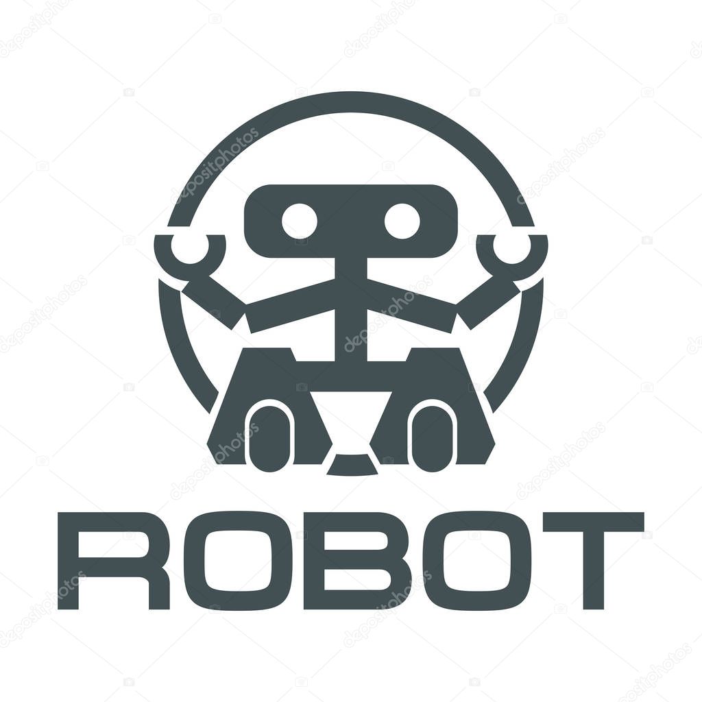 Robot logo for design. Robotics. Vector graphics to design