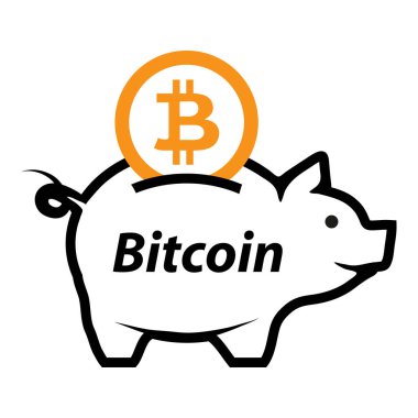 Bitcoin logo. Kripto para birimi. Bilgisayar para. Vektör grafik tasarım.