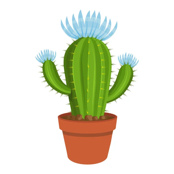 Kaktus Ikona Kreslený Kaktus Květináči Pichlavé Rostliny Vektorová Grafika Návrhu — Stockový vektor