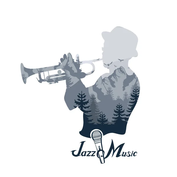 Jazz Music Party Logo Vektorillustration — Stockvektor