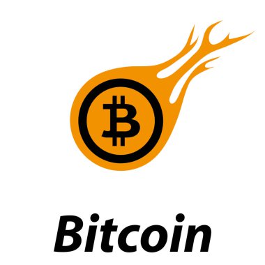 Bitcoin logo. Kripto para birimi. Bilgisayar para. Vektör çizim