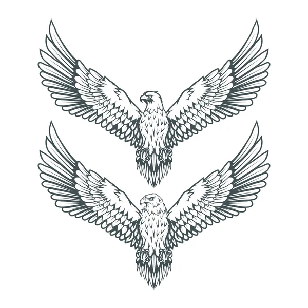 Dessin Oiseaux Corbeaux Sauvages Illustration Vectorielle — Image vectorielle