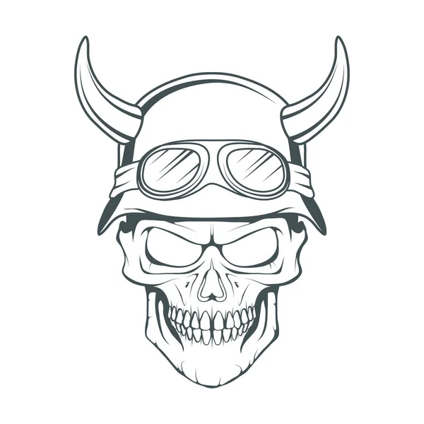 Evil Skull White Background Vector Illustration — Stock Vector