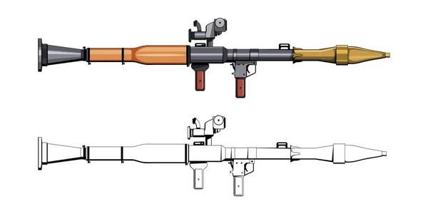 Rakéta Meghajtású Gránát Rpg Vagyok Lőfegyverek Színes Kép Készlet Rpg — Stock Vector