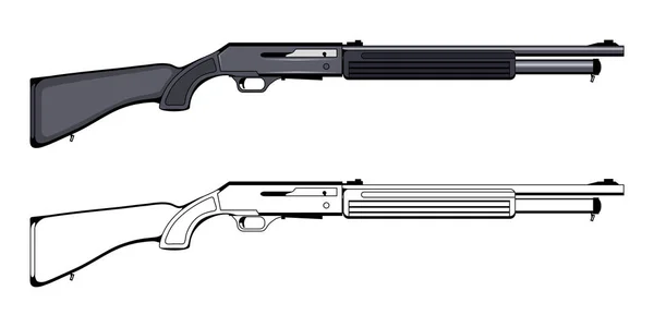 Winchestrovka. Střelné zbraně. Barevný obrázek Set of Winchester. Zbraně v boji. Stará americká puška na divoký západ. Vektorová grafika k navržení. — Stockový vektor