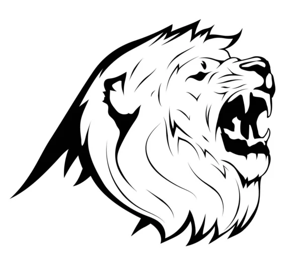 Angry Lion Roaring Logo Mascot. Vector animal lion. King Lion. Animal wild cat face graphic sign. Pride, strong, power concept symbol. — Stock vektor