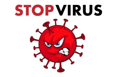 Coronavirus Simgesi. Coronavirus bakterisi. Enfeksiyon yok ve Coronavirus Kavramını Durdur. Covid-19 'u durdurun. Çin 'den Virüs Wuhan. Virüs logosunu durdur. Tehlikeli bakteriler. Tıbbi sağlık, mikrobiyoloji konsepti.