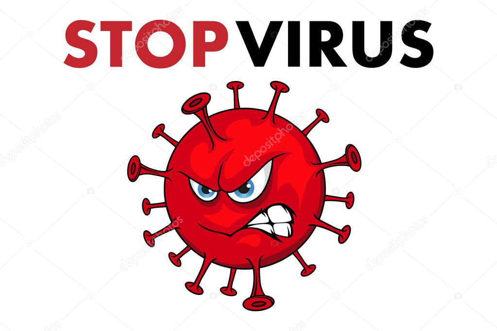 Coronavirus Icon. Coronavirus Bacteria. No Infection and Stop Coronavirus Concepts. Stop Covid-19. Virus Wuhan from china. Stop Virus logo. Danger bacteria. Medical healthcare, microbiology concept.