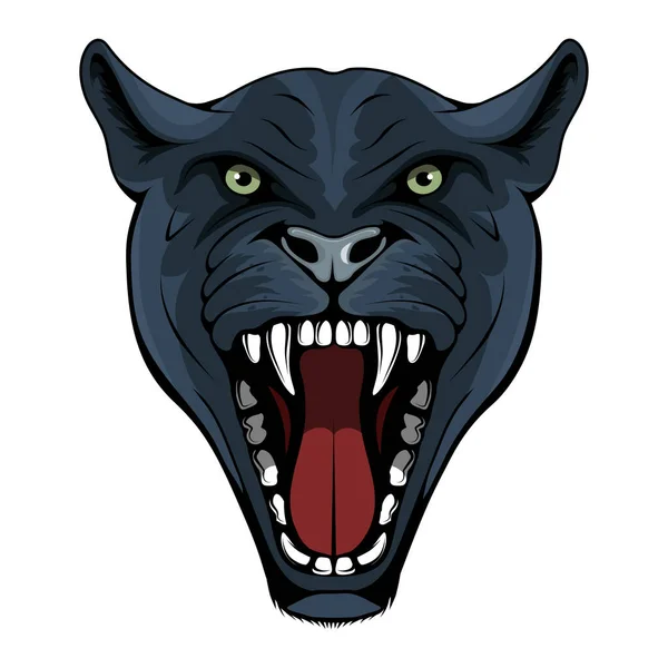 Panther Leopard Cougar Jaguar Panther Angry Face Expression Panther Head — Stock Vector