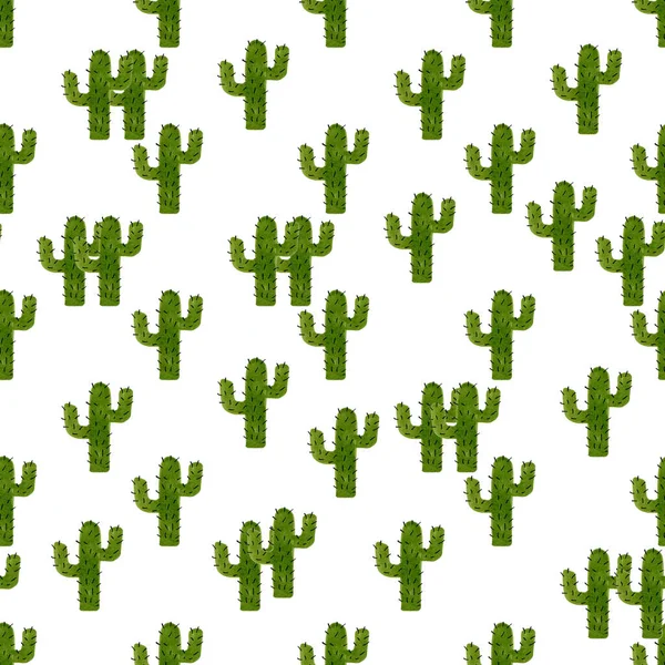 Patrón Inconsútil Cactus Verdes Espinosos Diseño Acuarela Marcador Dibujado Mano — Foto de Stock