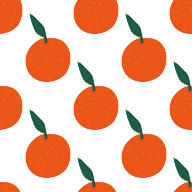Sulu portakallı kusursuz desen. Vektör illüstrasyonu. 