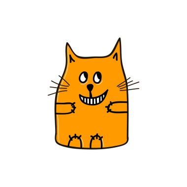 Sinsi turuncu kedi. Vektör illüstrasyonu.