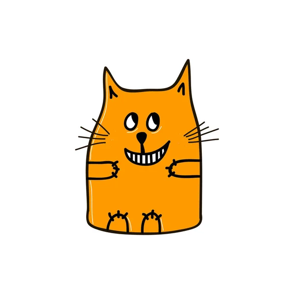 Sly Orange Cat Vector Illustration — Stock Vector