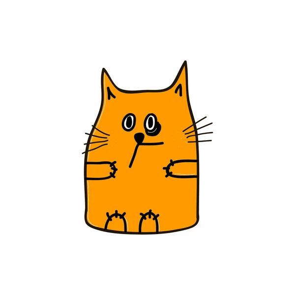 Orange Cat Black Eye Vector Illustration — Stock Vector