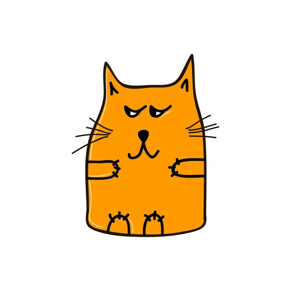 Arrogant Komische Orangefarbene Katze Vektorillustration — Stockvektor
