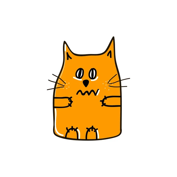 Zittern Vor Der Orangefarbenen Katze Vektorillustration — Stockvektor