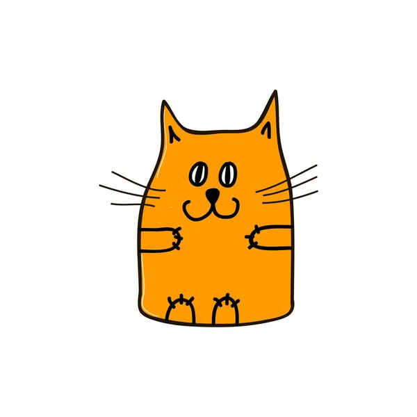 Happy Orange Cat Vector Illustration — Stock Vector