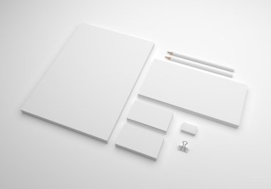 Pure yumuşak 3d çizim mock-up şablonu logo tasarımı için