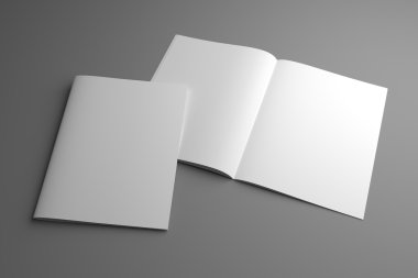 Boş açık 3d illüstrasyon kapak ile bize mektup dergisi mockup