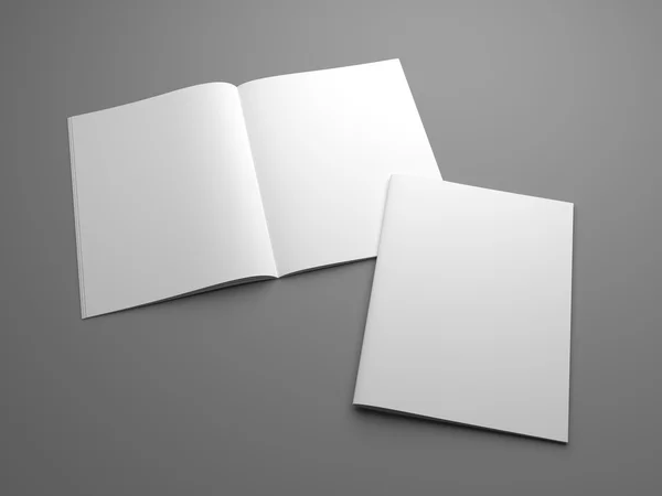 Blank abrir 3d renderização US Carta revista mockup com capa — Fotografia de Stock