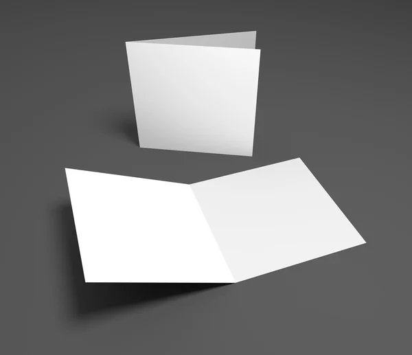 Ilustración en blanco 3d tarjetas de felicitación cuadradas abiertas — Foto de Stock