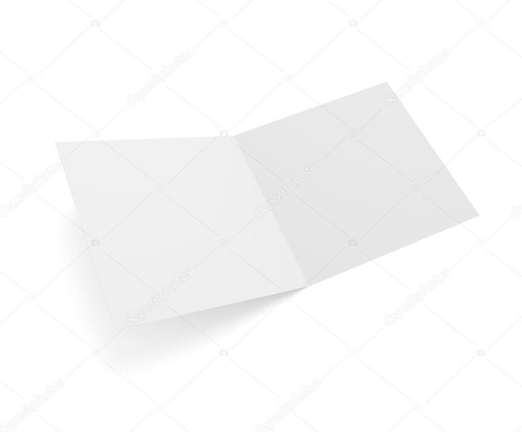 Open square format 3d illustration greeting card isolated