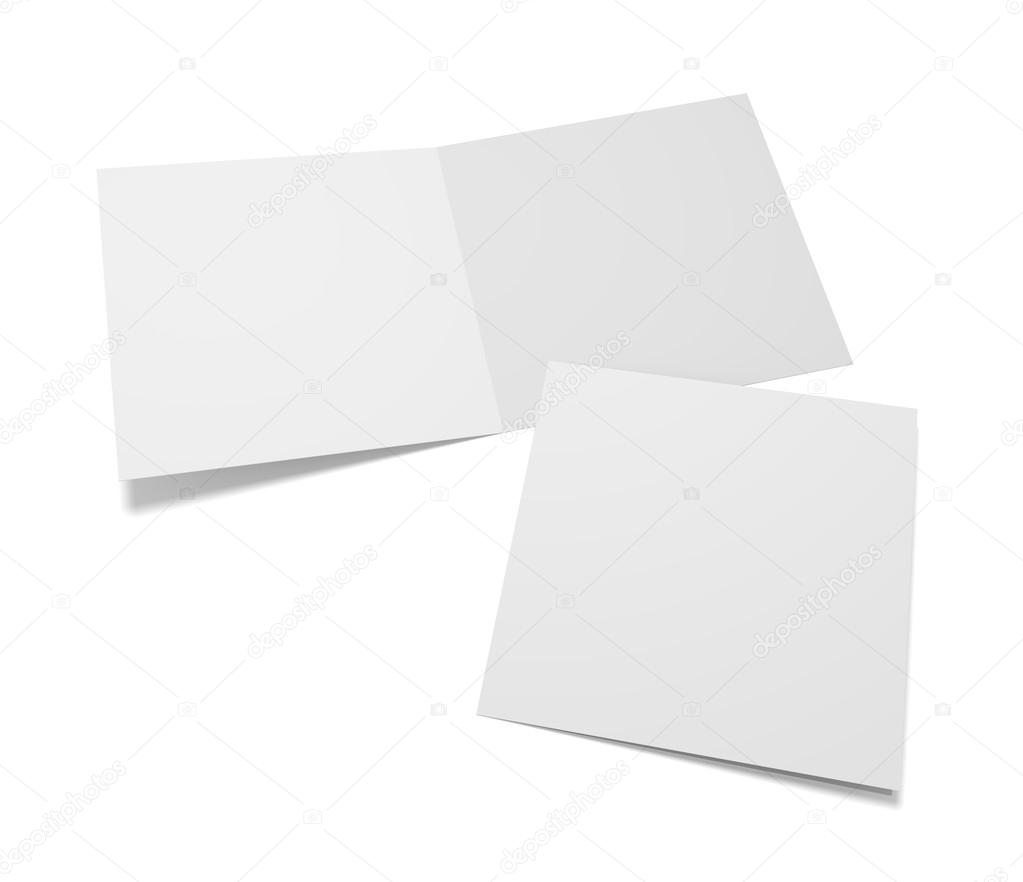 Empty 3d illustration greeting cards with cover on white