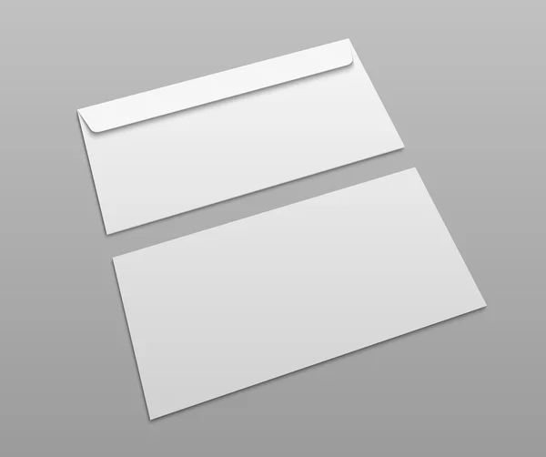 Fehér vektor postai borítékok design bemutató. — Stock Vector