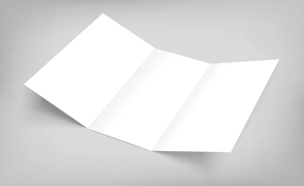 Vetor em branco tri dobrar folheto mock-up no fundo cinza —  Vetores de Stock