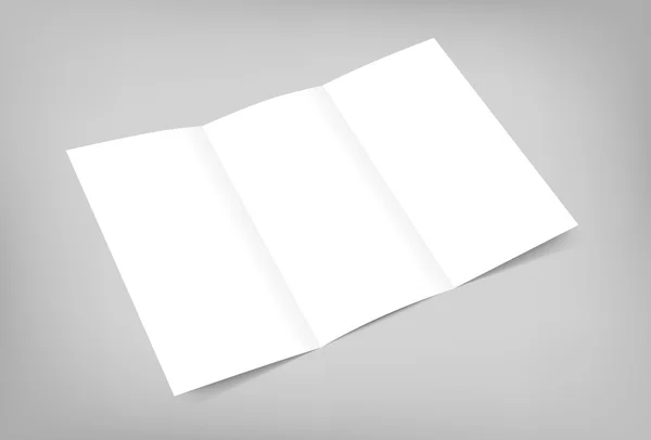 Vektor blank tri fold Flyer-Attrappe auf grauem Hintergrund — Stockvektor